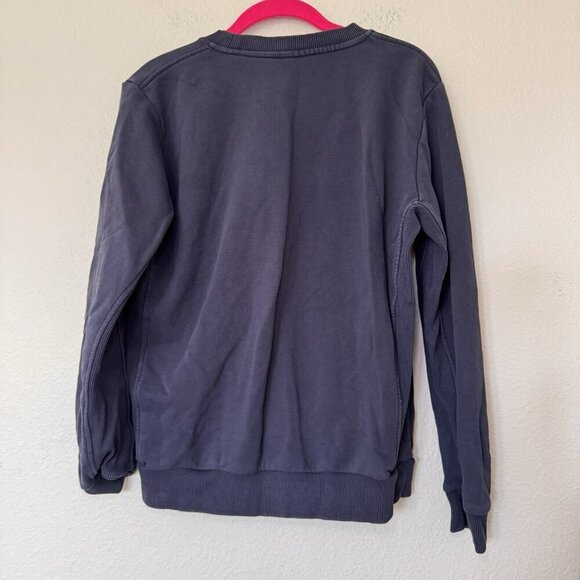 FITFLOP Made in Italy Small Navy Cotton Long Sleeves Ribbed Side Sweatshirt - Picture 6 of 7